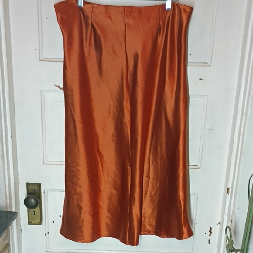 SHEIN Shimmering Orange A-Line Skirt